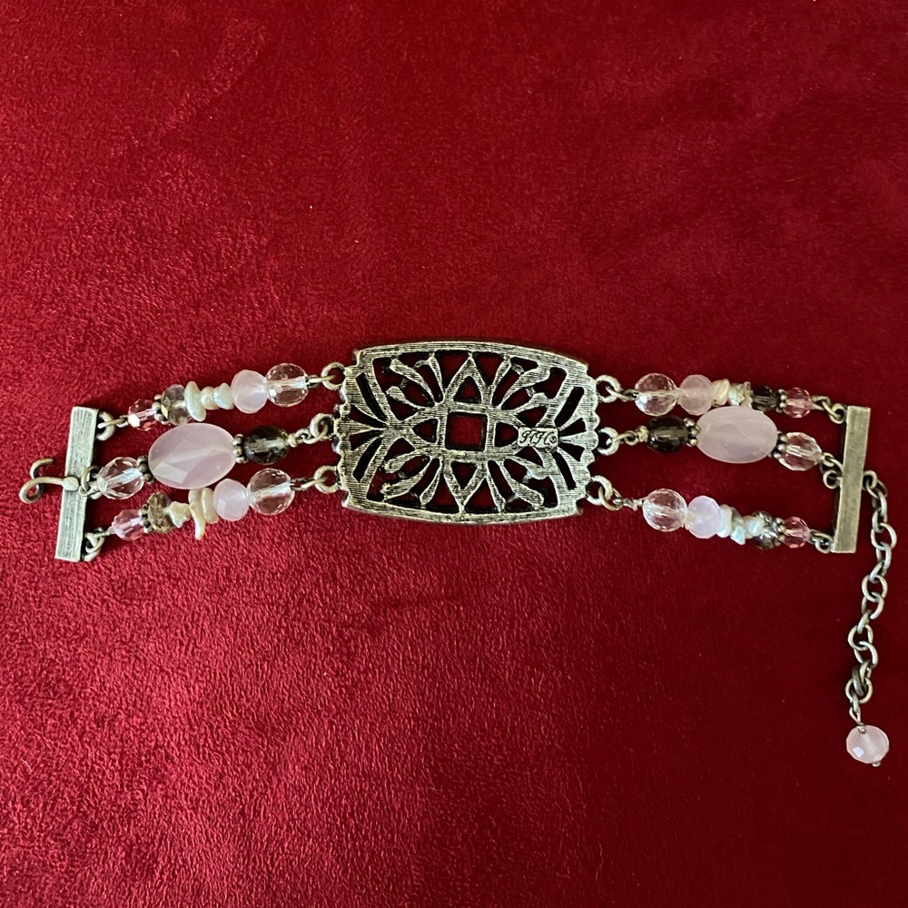 Vintage Crystal and Bead Bracelet - Art Deco